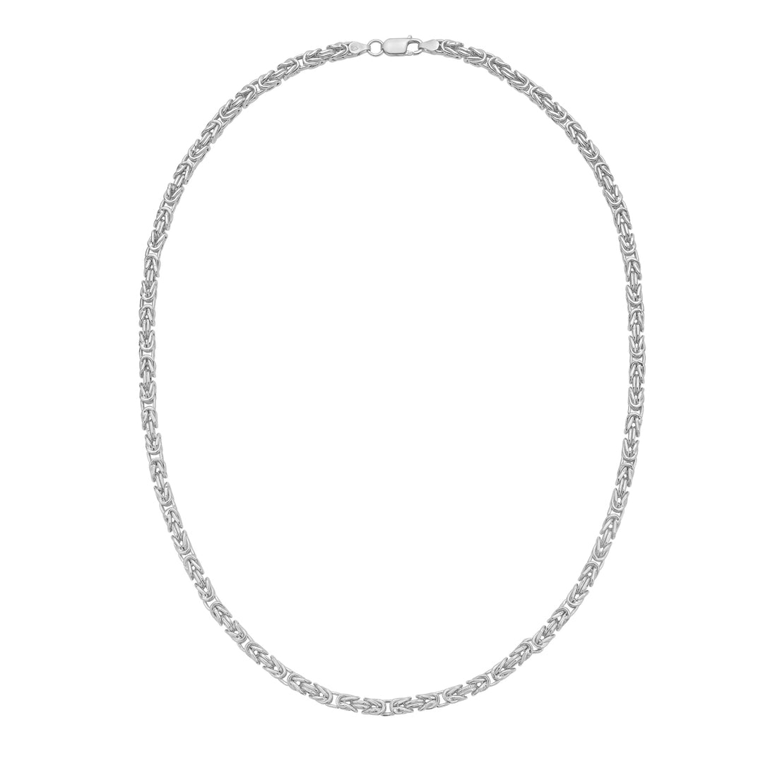 Silver 4.2mm Lite Square Byzantine Chain