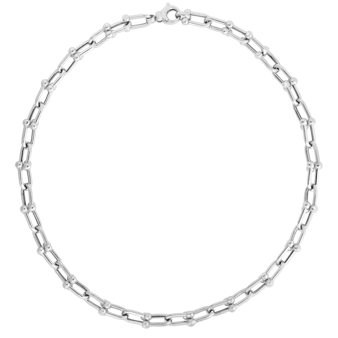 Silver Jax Link Bead Necklace