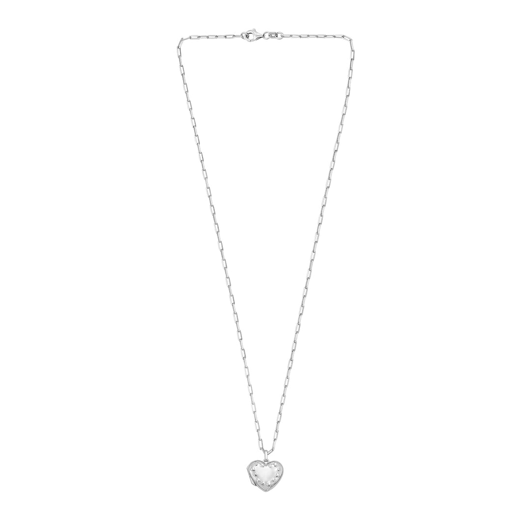 Silver Heart Locket Necklace