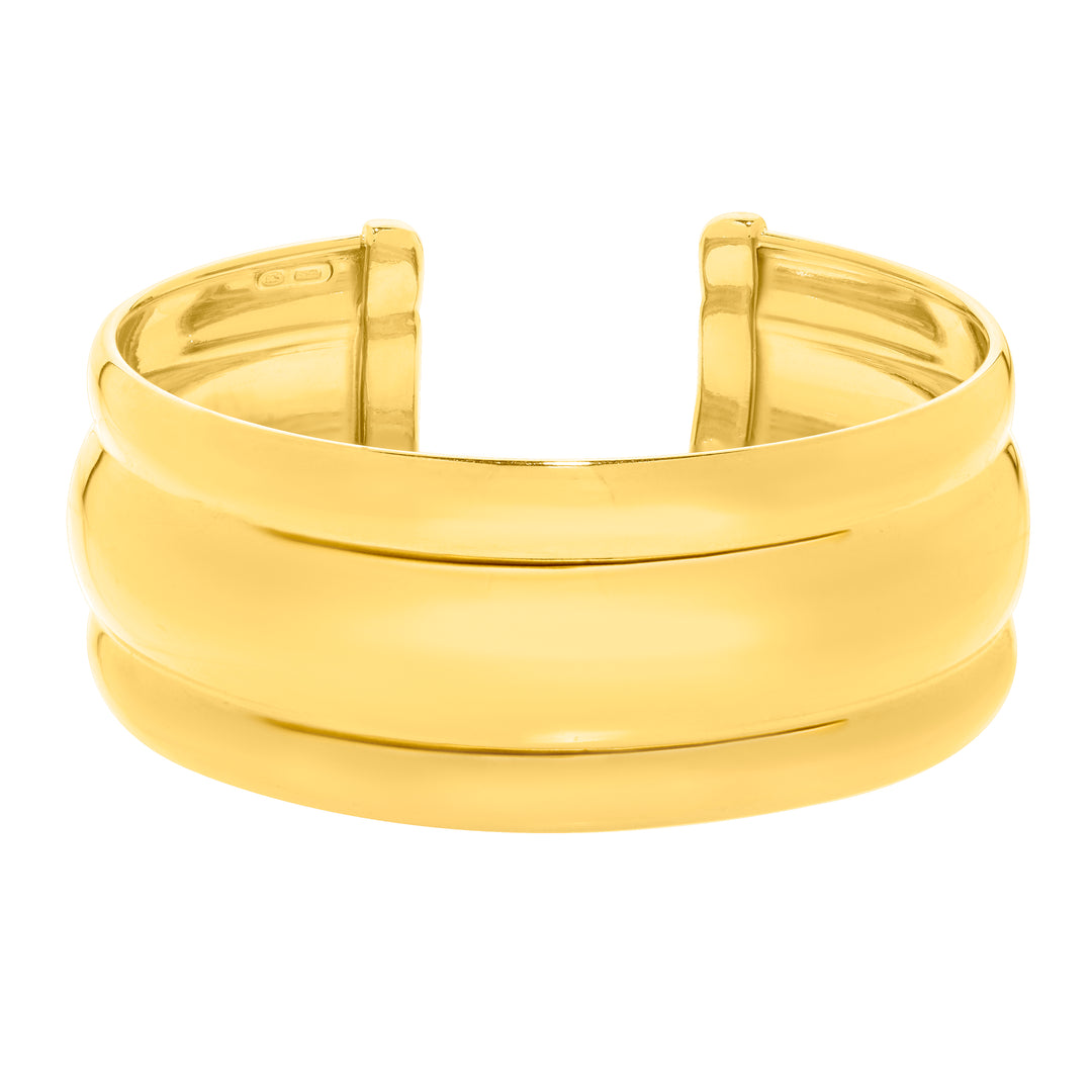 Gold Over Silver Bold Ribbed Cuff