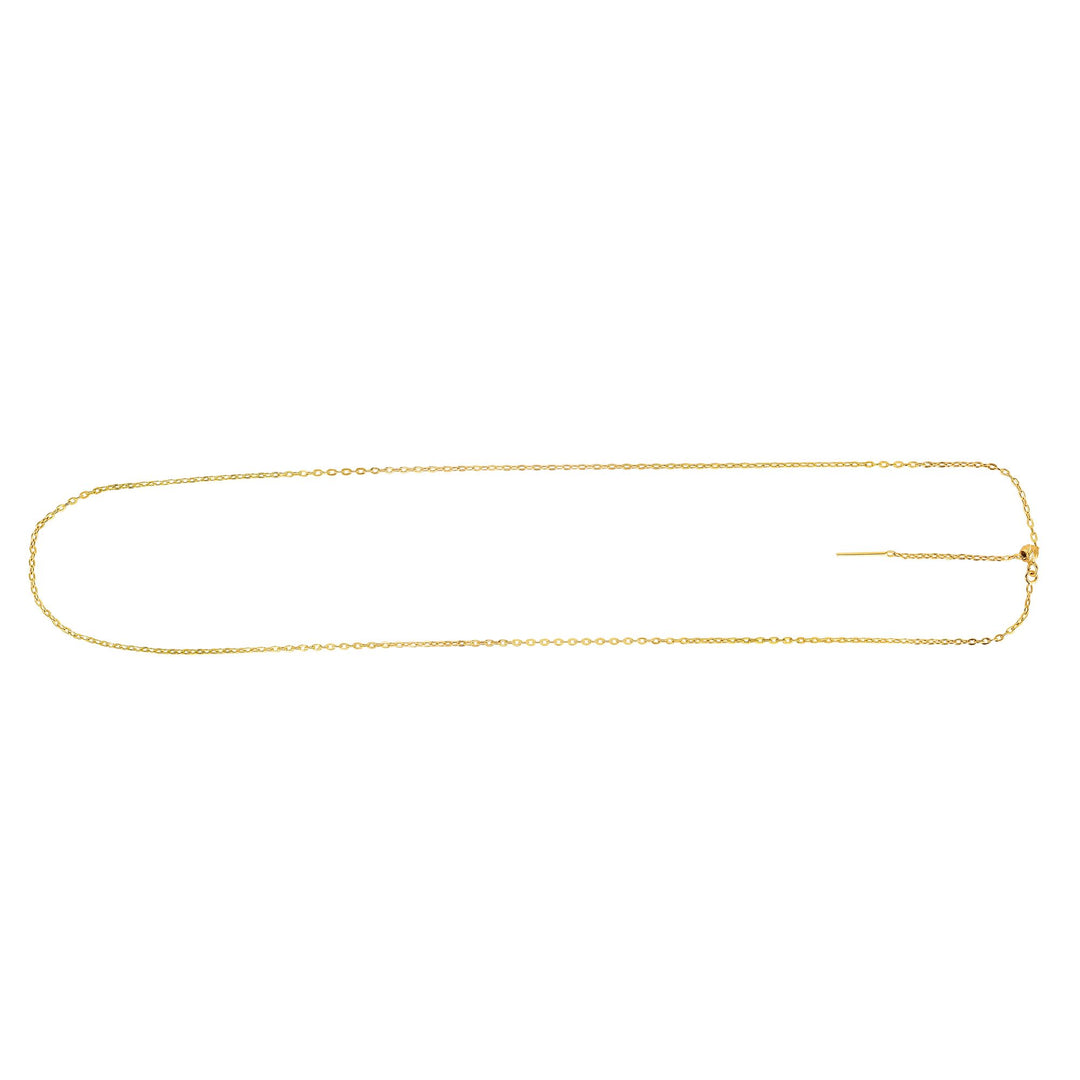 14K Gold 1.7mm Endless Adjustable Flat Cable Chain