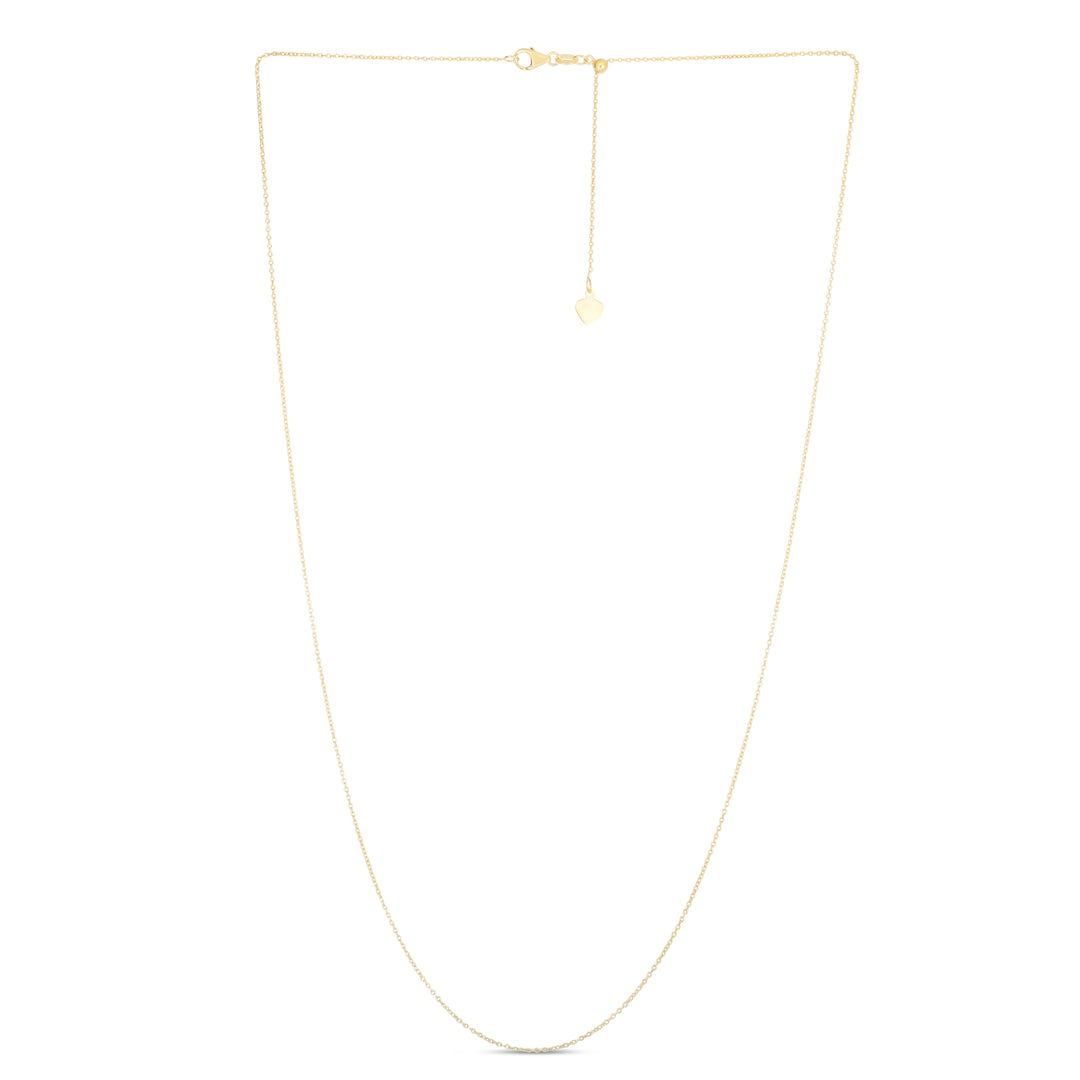 14K Gold 0.97mm Adjustable Cable Chain