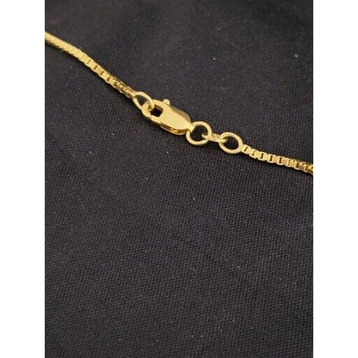 10k Gold Box Chain Necklace, 18in With 5.5 Of Gold