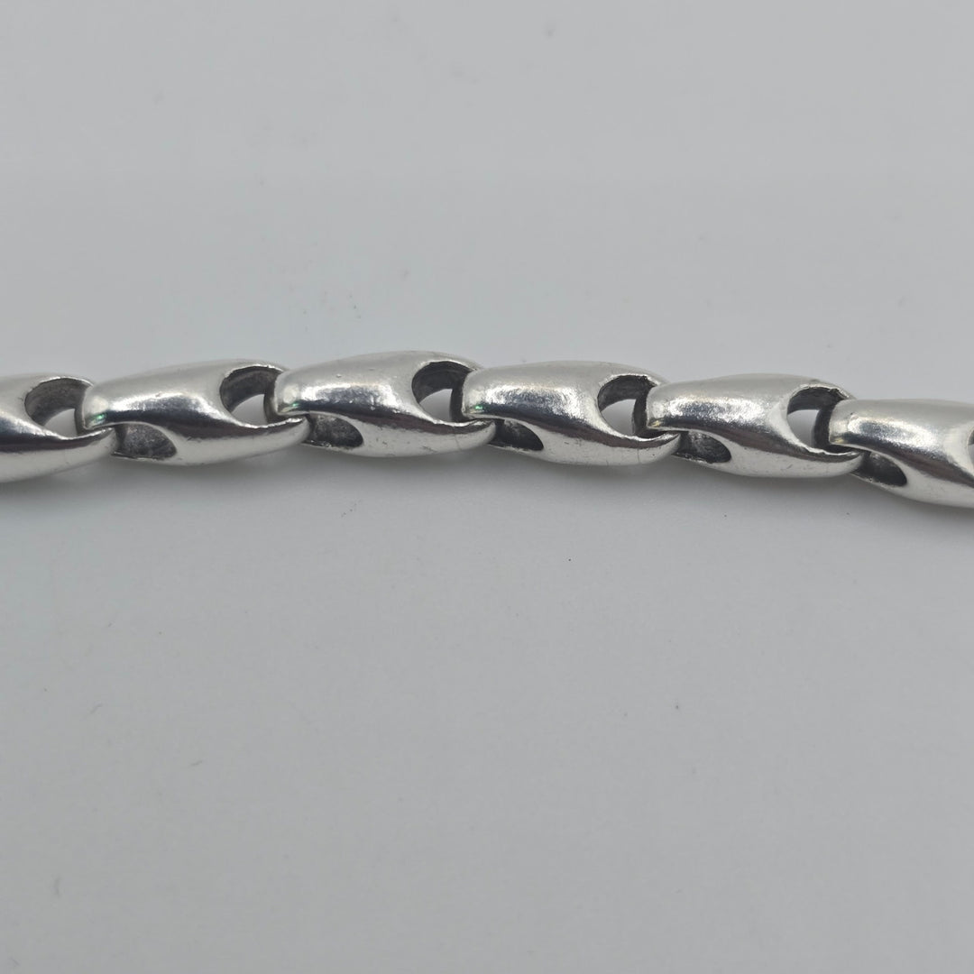 Sterling Silver 925 Link Bracelet Toggle Clasp 7.5" 19.3 Grams