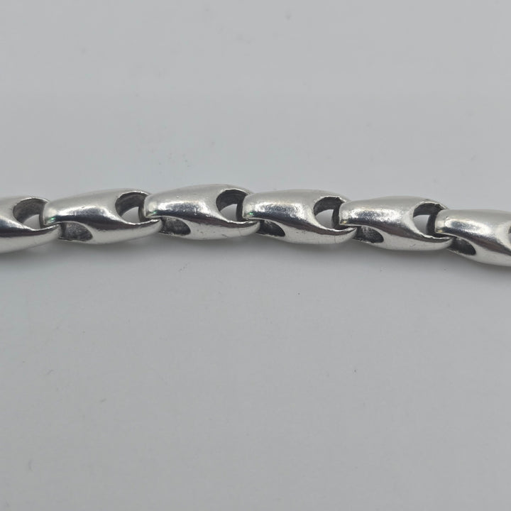 Sterling Silver 925 Link Bracelet Toggle Clasp 7.5" 19.3 Grams