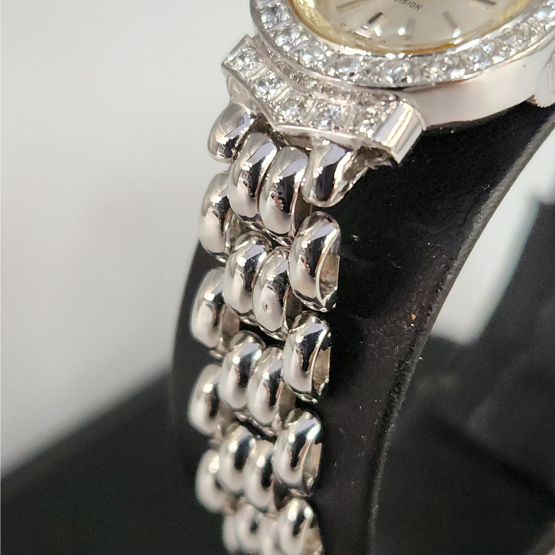Vintage Rolex Precision 2604-9 18K White Gold Diamond Ladies Watch- Serviced