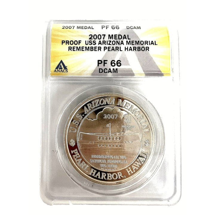 2007 Medal Proof USS Arizona Memorial Remember Pearl Harbor PF 66 DCAM