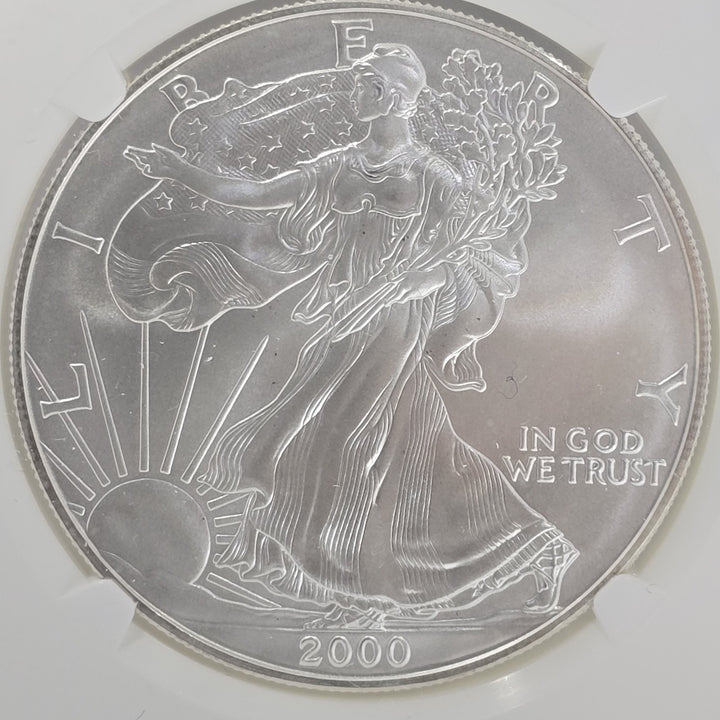 2000 American Silver Eagle, 1 Oz Fine .999 Silver USA Uncirculated $1 NGC MS69