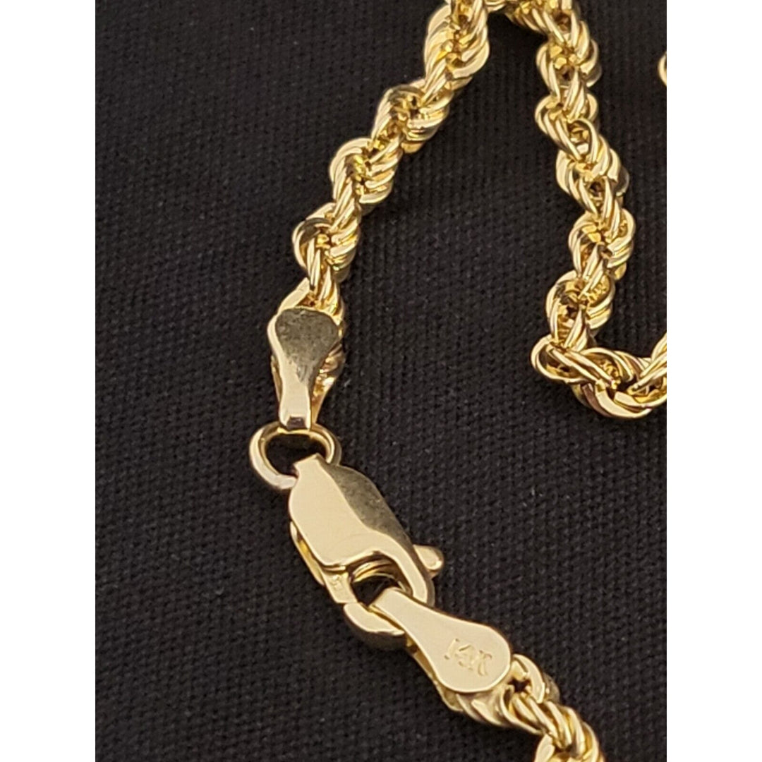 14k Gold Very Shiny Rope Chain Necklace, 20in With 12.6g Of Gold