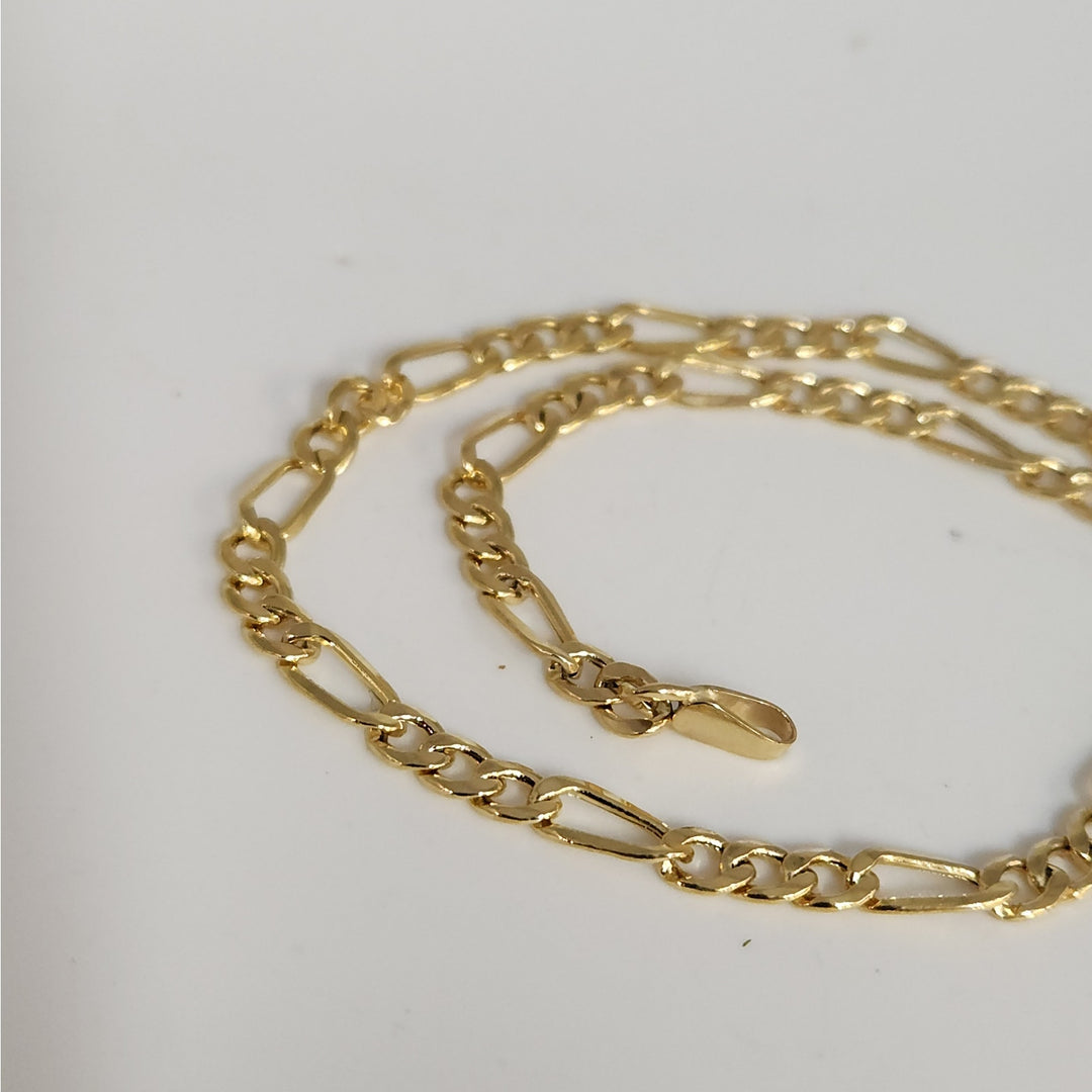 14k Yellow Gold Figaro Link  Italian style Anklet 10.5" 3.4g