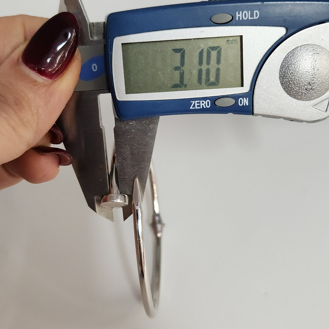 Fashion 925 Sterling Silver Nail Style Bangle Bracelet Modern Design