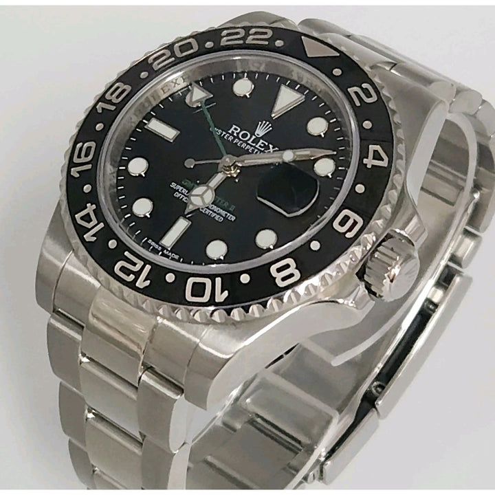 Rolex GMT Master Black Dial Stainless Steel Watch