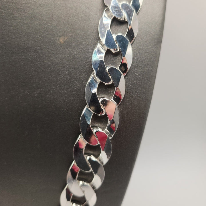 925 Sterling Silver Cuban Chain Necklace 26"