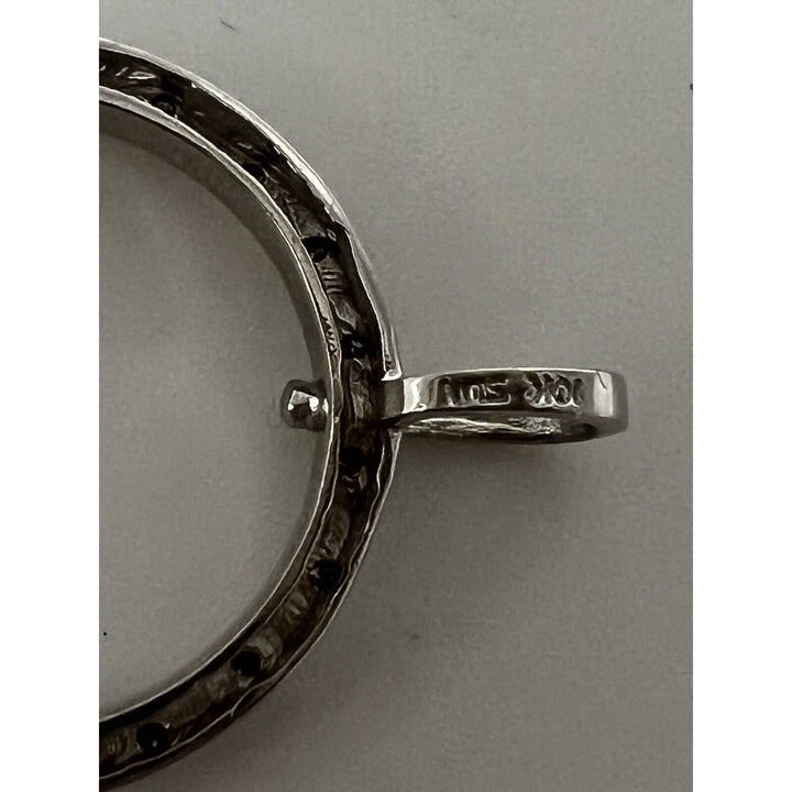 10k Diamonds White Gold Hoop Pendant Necklace 18"