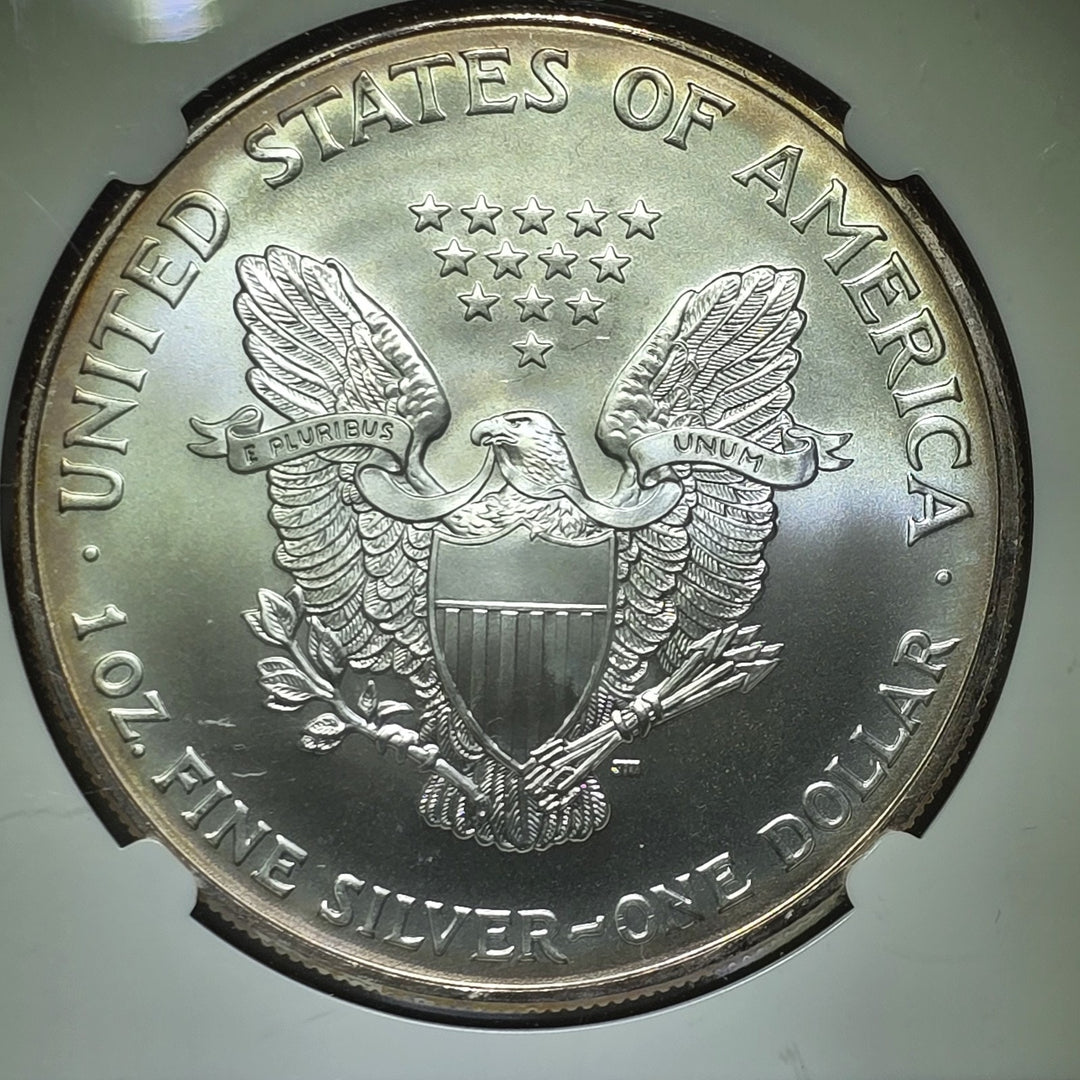 2003 American Silver Eagle, 1 Oz Fine .999 Silver USA Uncirculated $1 NGC MS69