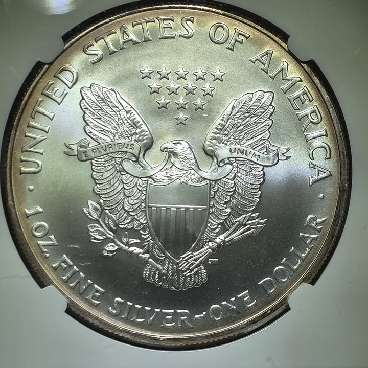 2003 American Silver Eagle, 1 Oz Fine .999 Silver USA Uncirculated $1 NGC MS69