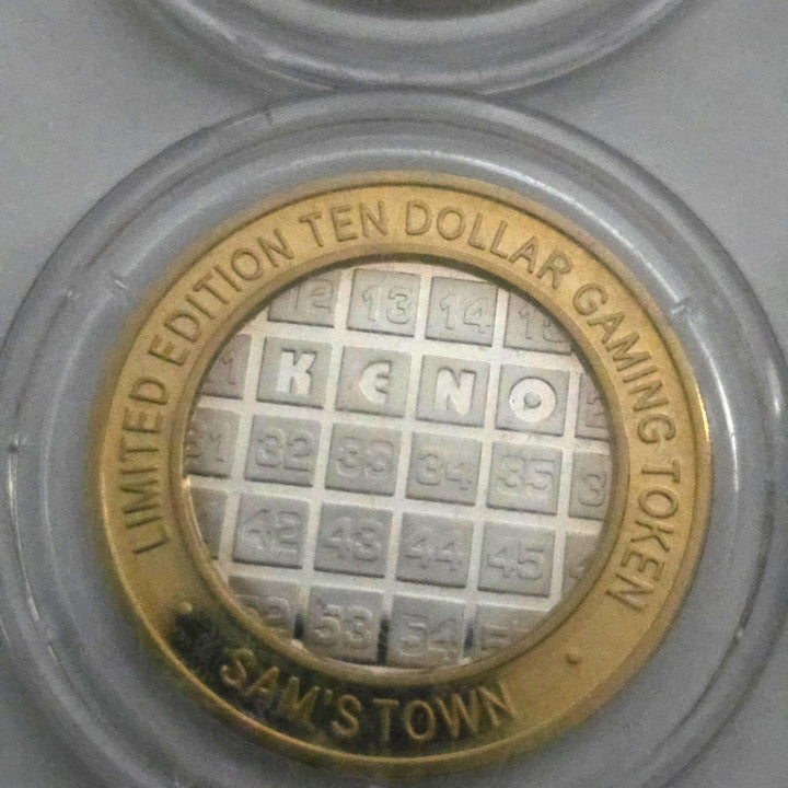 Lot of 4 Sam’s Town Las Vegas $10 Gaming Tokens .999 Silver Centers Vintage