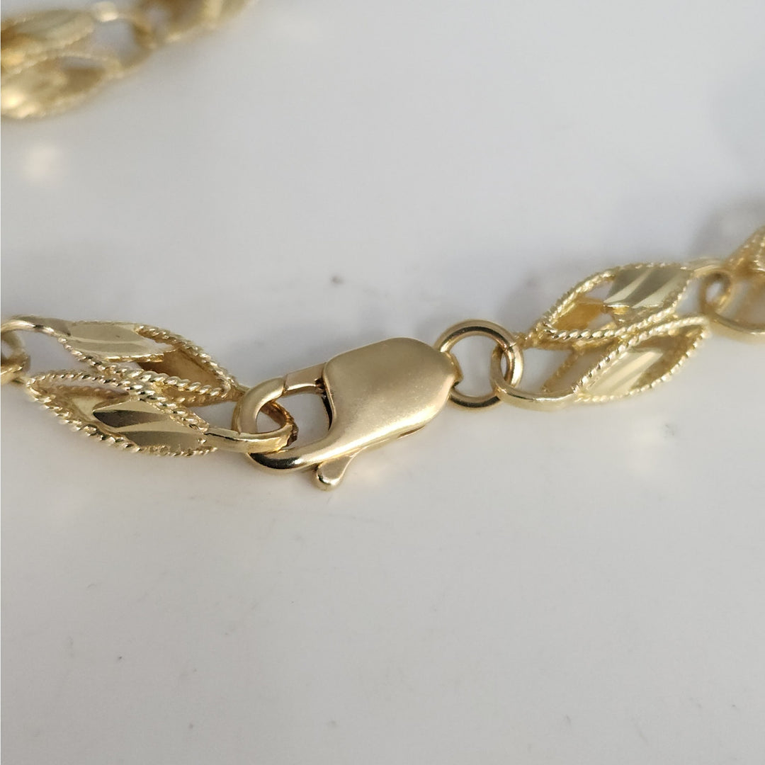 10k Yellow Gold Fancy Turkish Diamond Cut Vintage Chain Necklace 28"