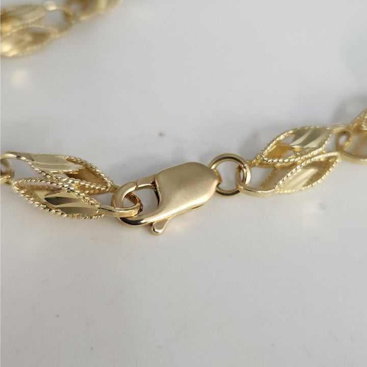 10k Yellow Gold Fancy Turkish Diamond Cut Vintage Chain Necklace 28"