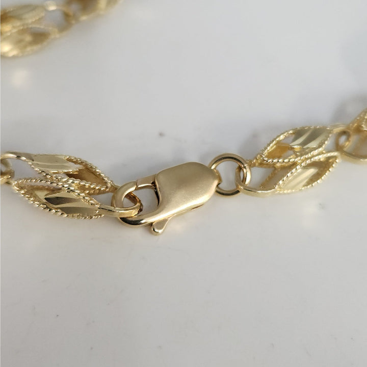 10k Yellow Gold Fancy Turkish Diamond Cut Vintage Chain Necklace 28"