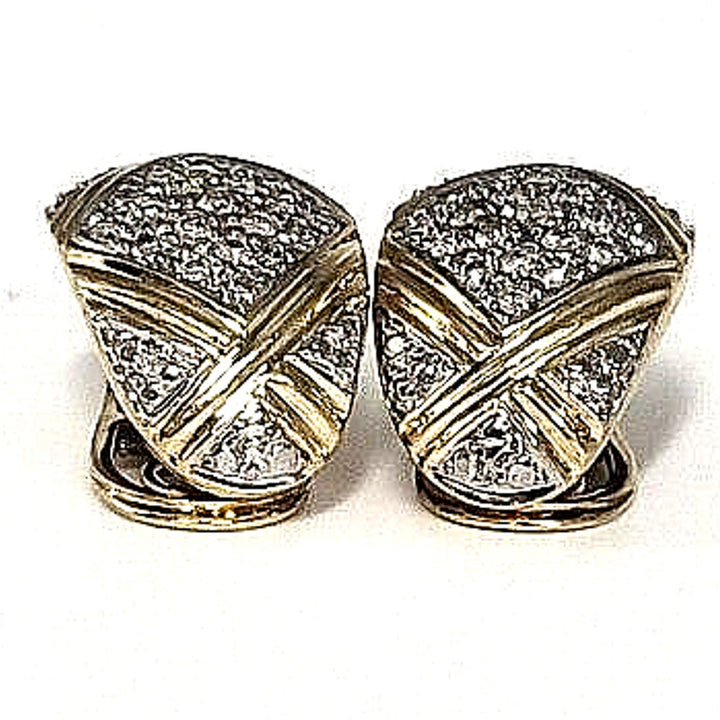 Beautiful Art 14k Diamond Yellow-White Gold Earrings With 10.7g Of Gold