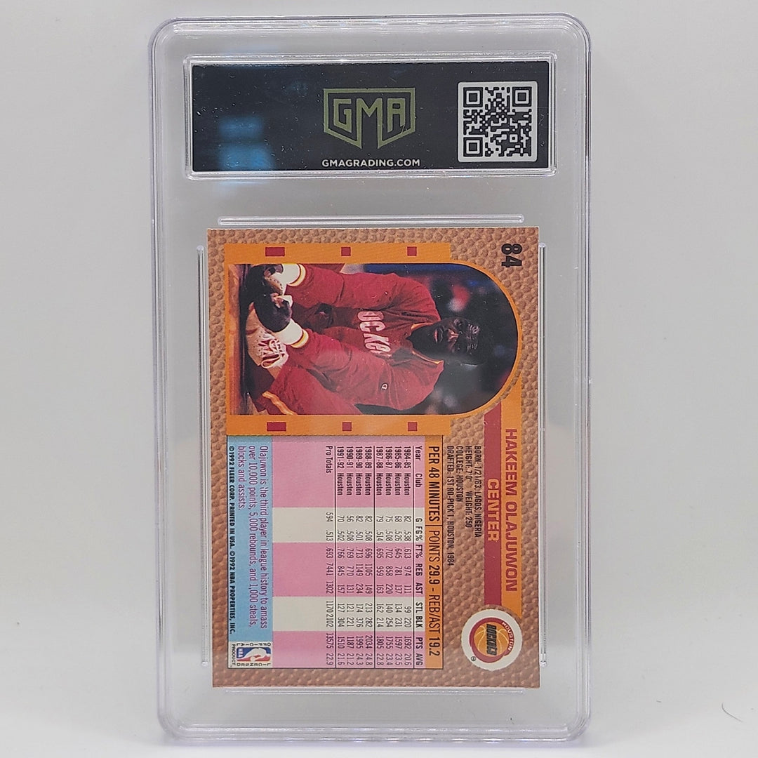 1992 Fleer Hakeem Olajuwon #84 Houston Rockets GMA 8.5 NM-MT+ Basketball Card