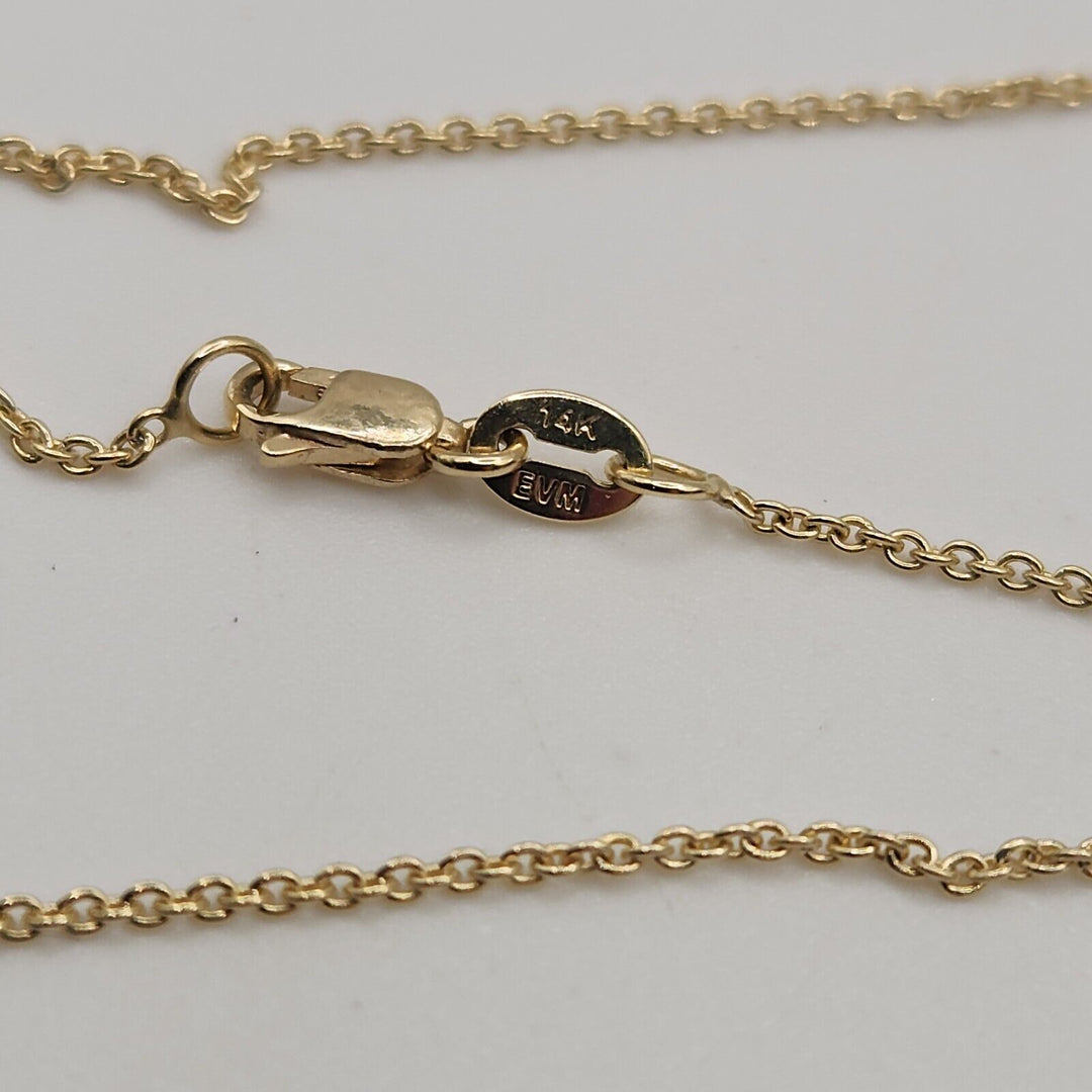 14k Yellow Gold Blue Evil Eye Star Goodluck Pendant Necklace 18"