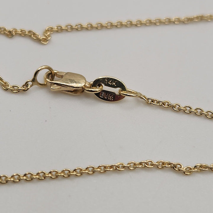 14k Yellow Gold Blue Evil Eye Star Goodluck Pendant Necklace 18"