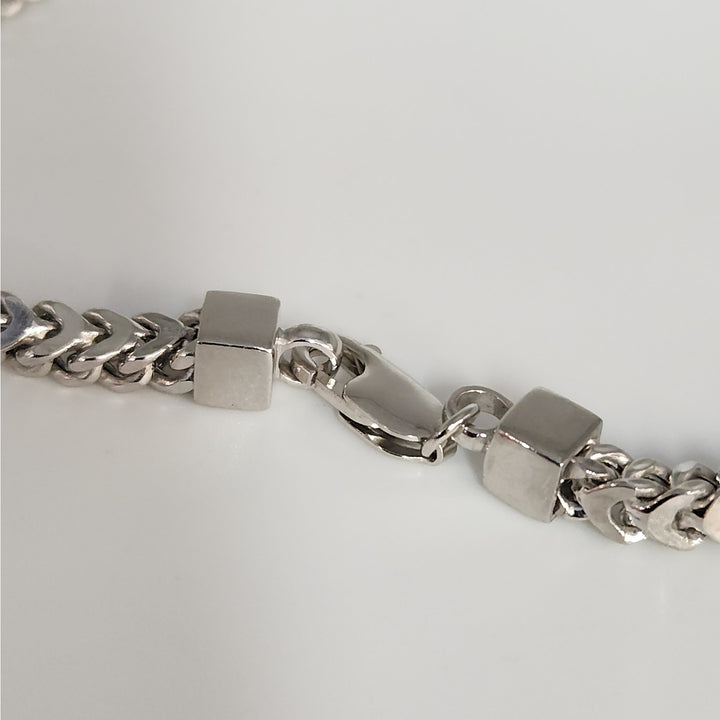 22" Solid 925 Sterling Silver Wheat Chain Necklace (Spiga) Bold Braided Design