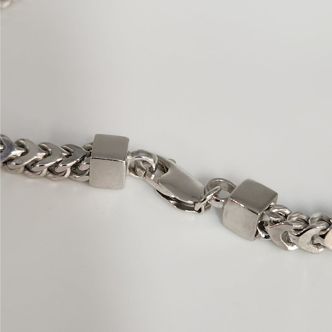 22" Solid 925 Sterling Silver Wheat Chain Necklace (Spiga) Bold Braided Design
