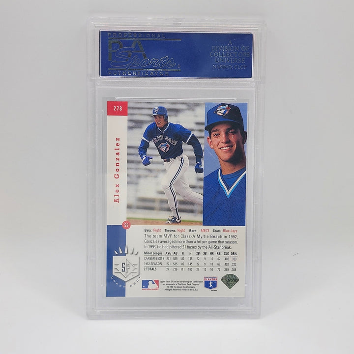 1993 SP Alex Gonzalez Foil Premier Prospects #278 PSA 8 NM-MT Toronto Blue Jays!