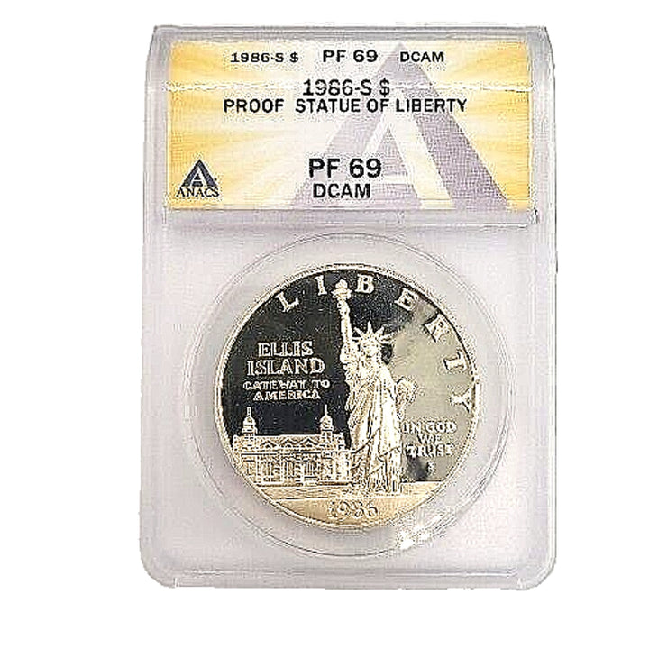 1986 S Statue Of Liberty Commemorative One Silver Dollar ANACS PF69 DCAM