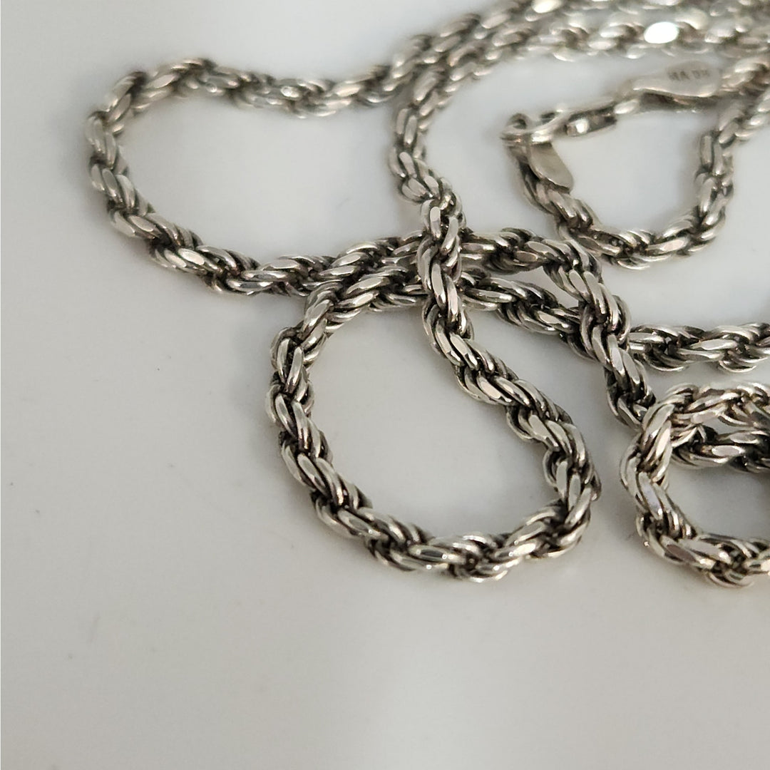925 Sterling silver Rope Chain Necklace 20 "