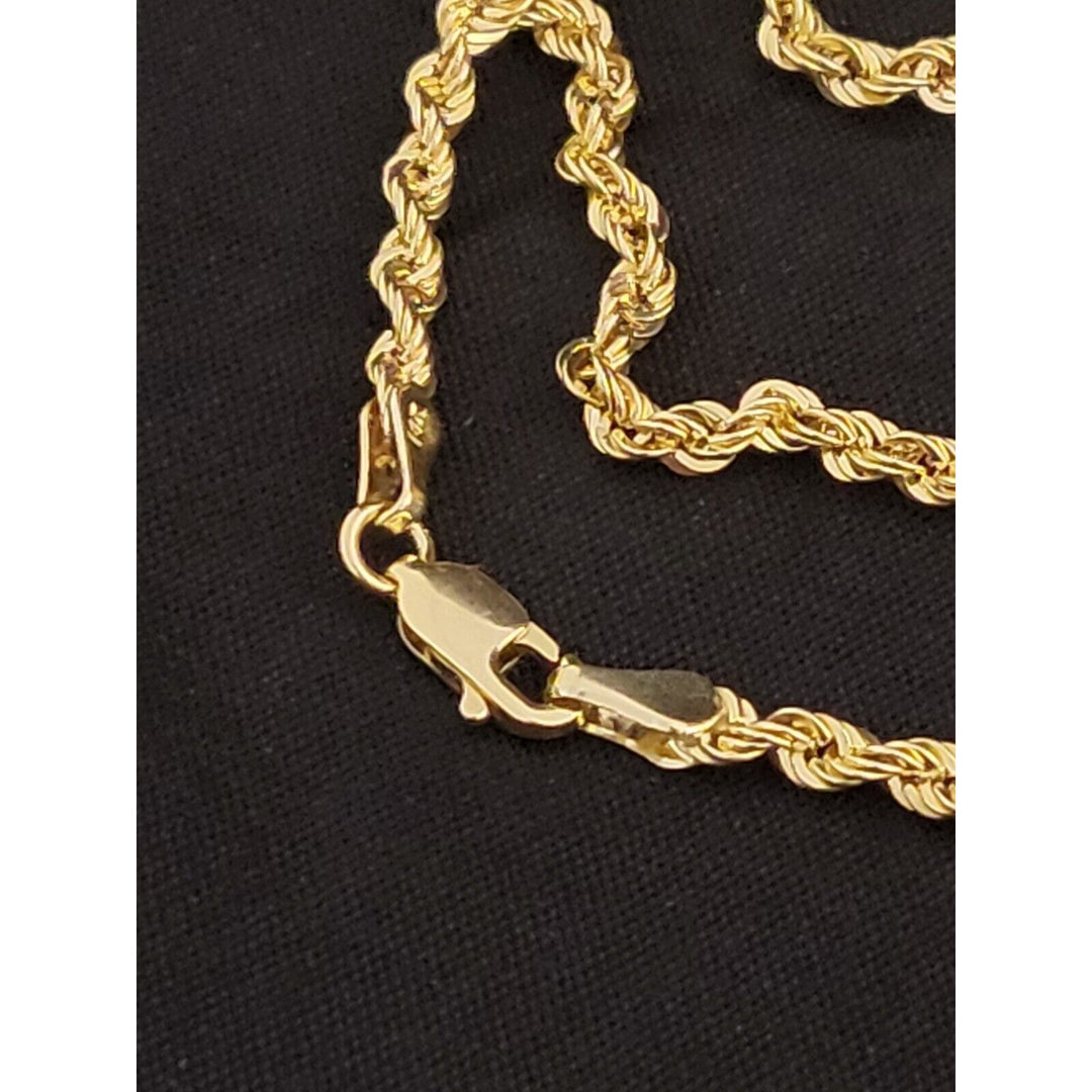 14k Gold Very Shiny Rope Chain Necklace, 20in With 12.6g Of Gold