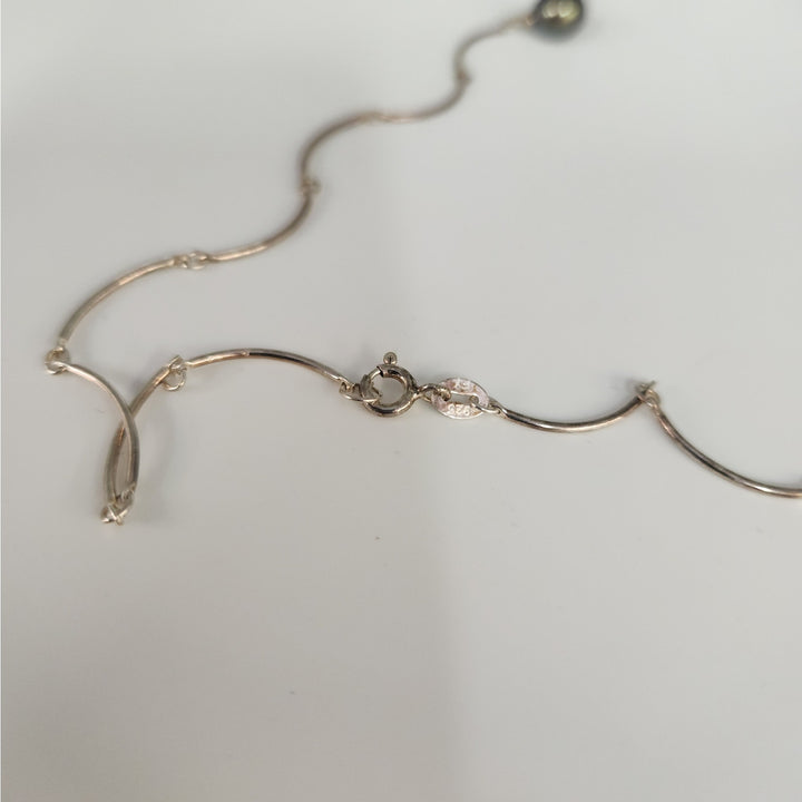 925 Sterling Silver Dyed Freshwater Pearl Drop Necklace 18"