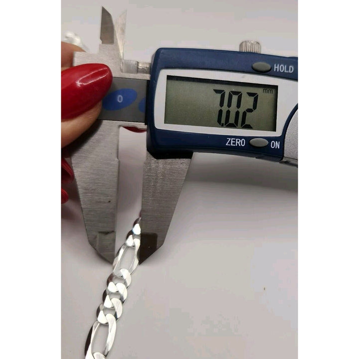 925 sterling silver figaro chain necklace 24" A+