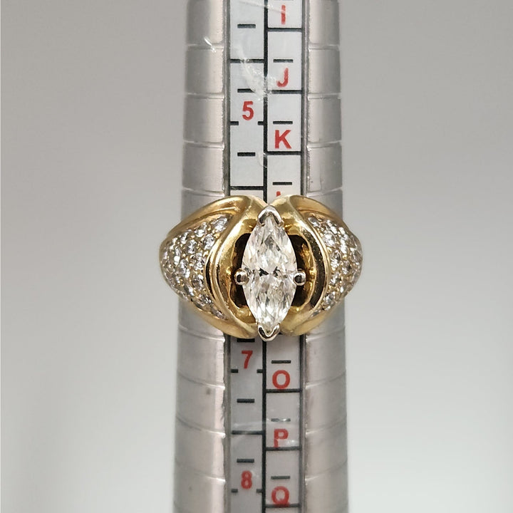 14k Yellow Gold 1.25 CT Marquise Diamond rinyg size 6.25