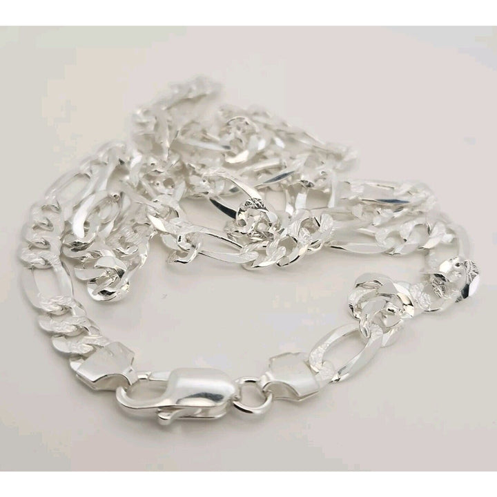 925 sterling silver figaro chain necklace 24" B