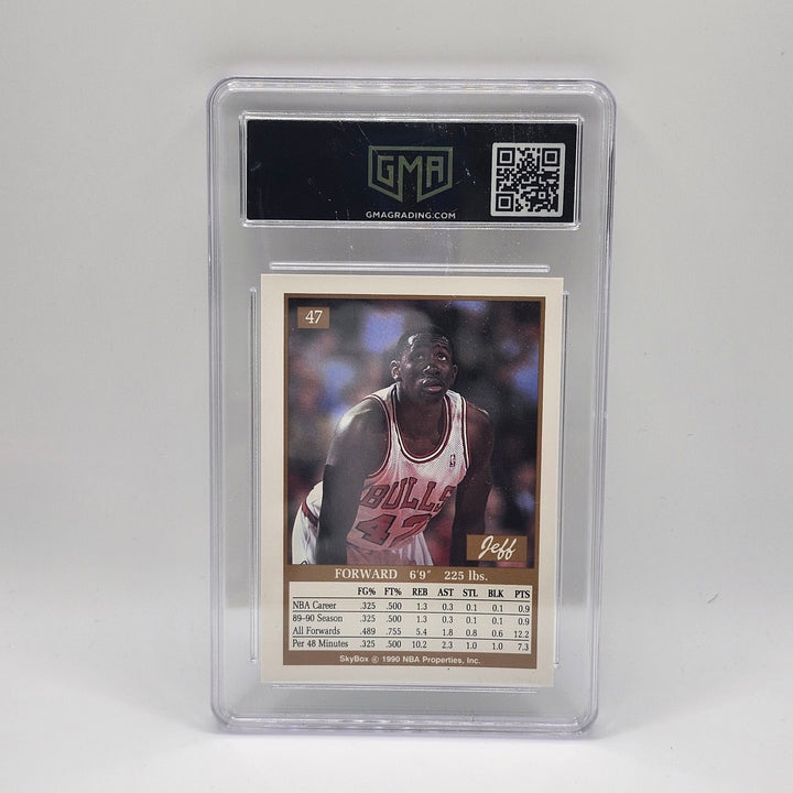 1990 SkyBox Jeff Sanders Rookie Card #47 Chicago Bulls GMA 8.5 NM-MT+
