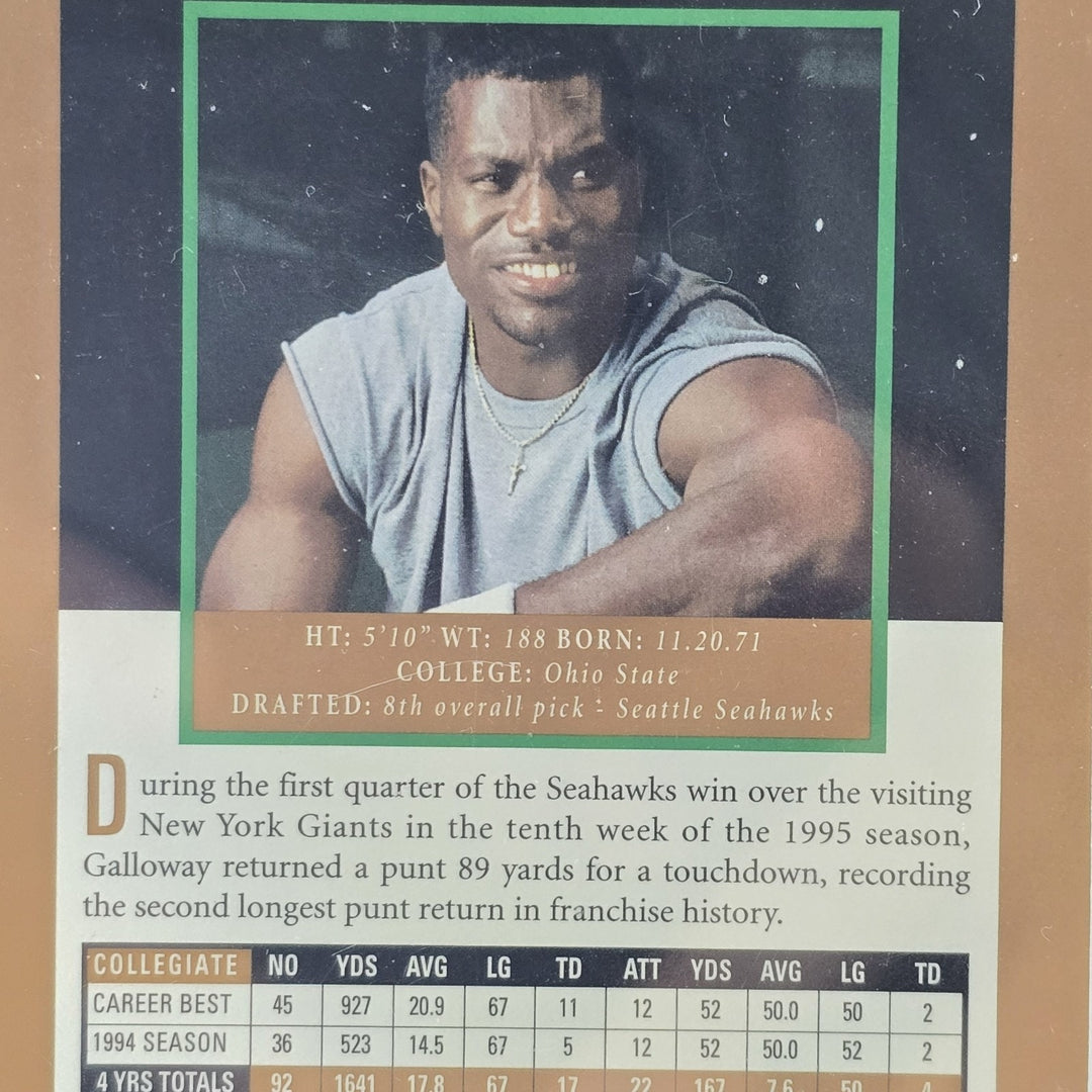 1995 SP Joey Galloway PSA NM 7 Rookie Rc #6 Seahawks Premier Prospects B2