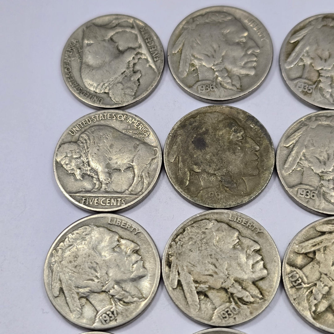LOT OF 18 COINS MIXED Years Buffalo Nickels Circulated Ungraded Collectibles 5c