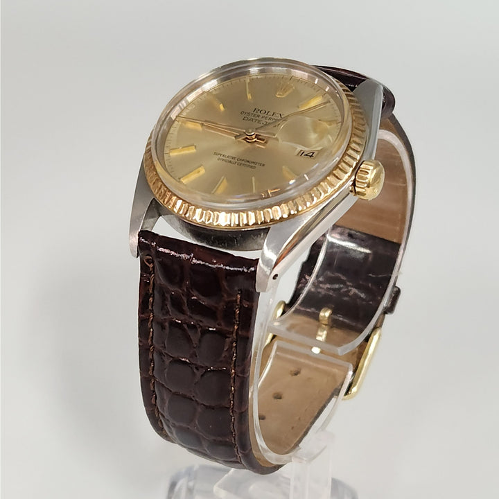 Rolex Datejust Ref.16013 Two-Tone 18 k Yellow Gold & SS Champagne Dial Automatic