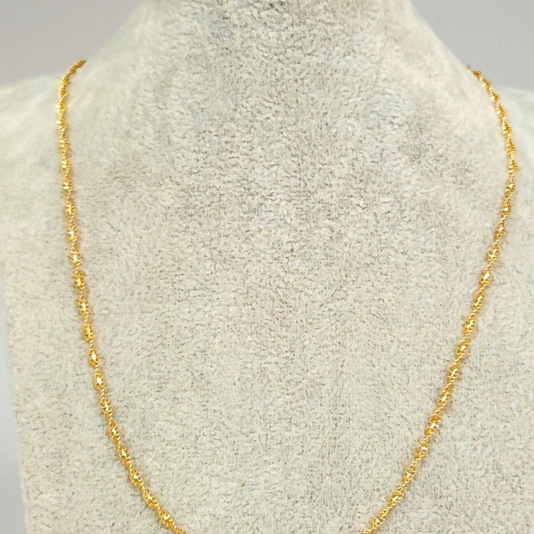 14k Yellow Gold Diamond-Cut Rope Chain Necklace Twisted Textured Design 18"
