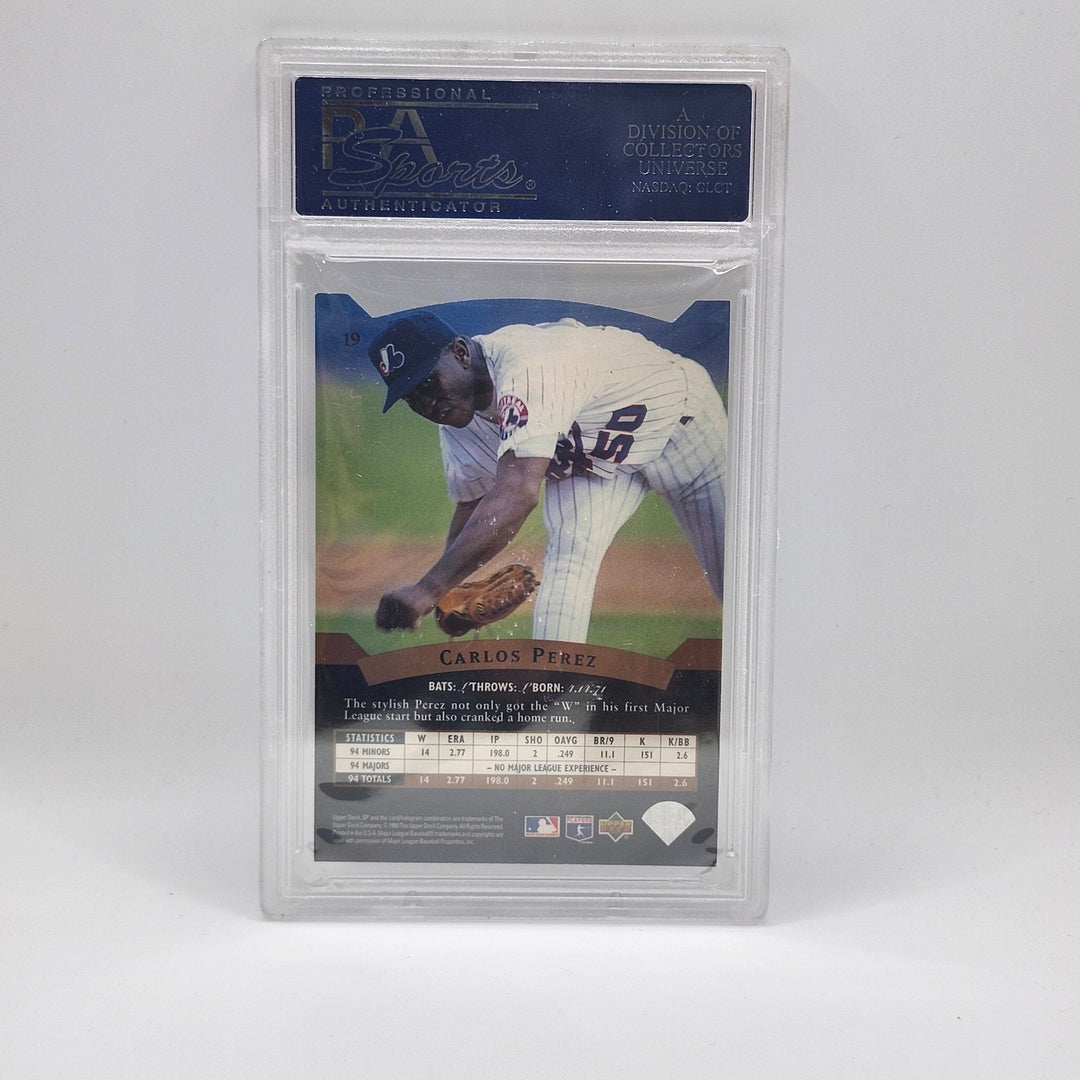 1995 SP Carlos Perez Die-Cut Silver #19 Montreal Expos PSA 8 NM-MT Vintage