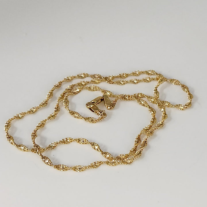 14k Yellow Gold Rope Chain Necklace 18"