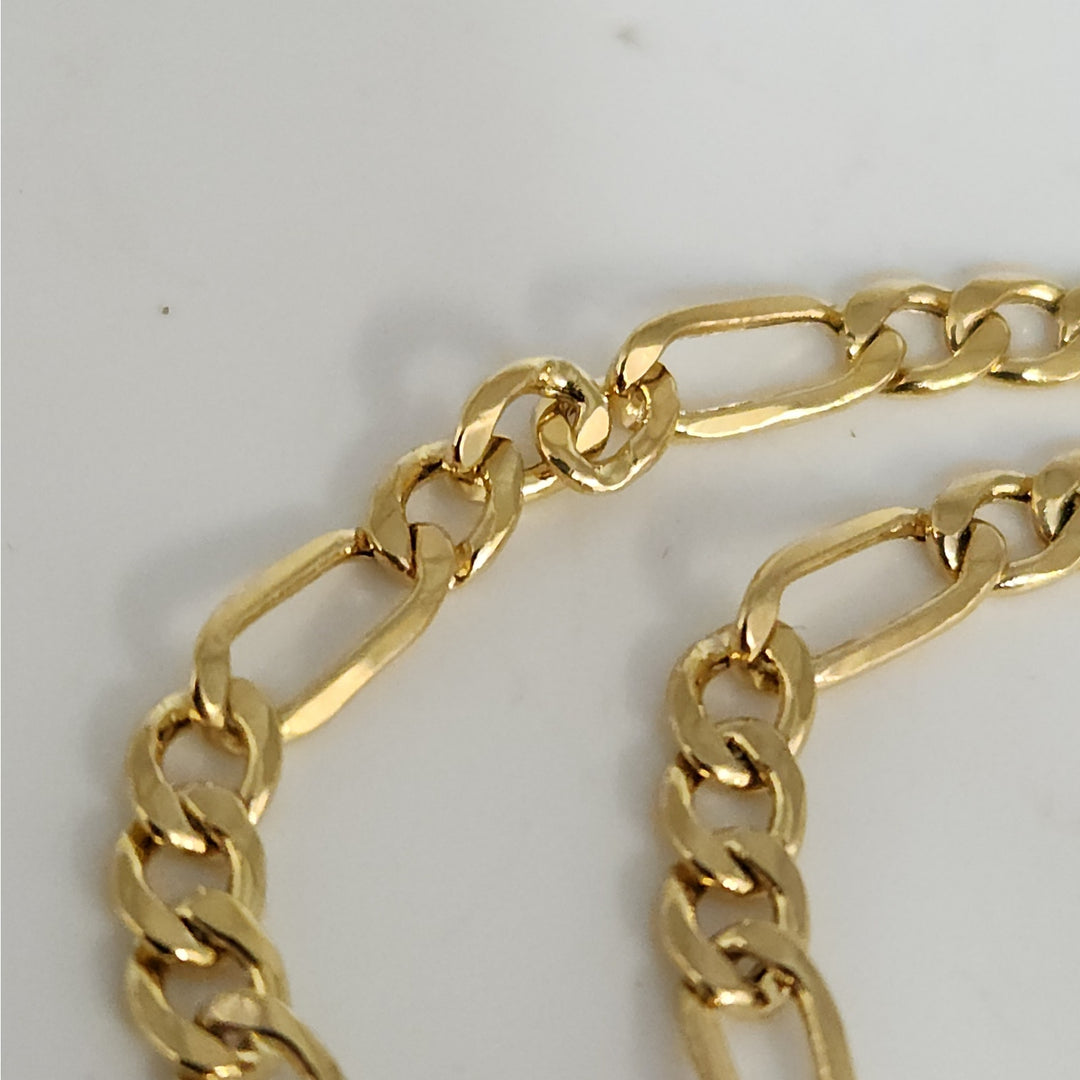 14k Yellow Gold Figaro Link  Italian style Anklet 10.5" 3.4g