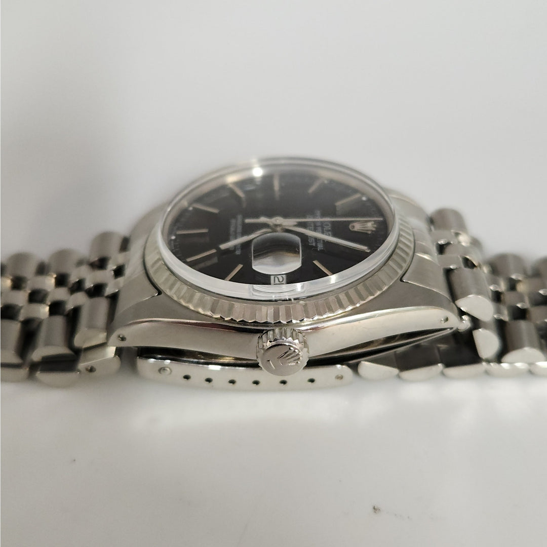 36MM Rolex 16014 Oyster Perpetual Datejust Jubilee Fluted White Gold Bezel