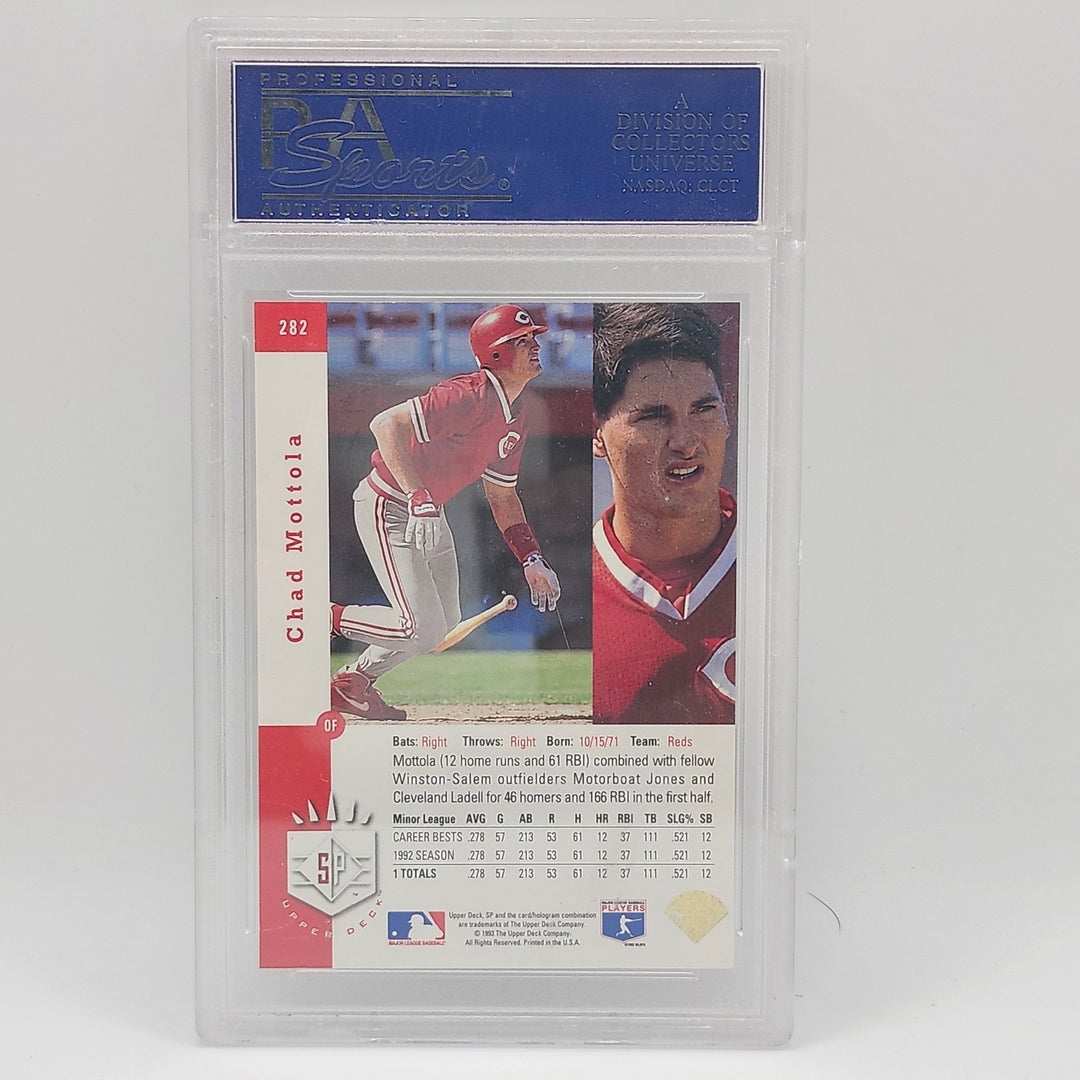 1993 SP Chad Mottola Premier Prospects Foil #282 — PSA 8 NM-MT
