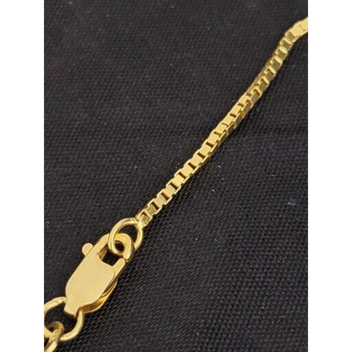 10k Gold Box Chain Necklace, 18in With 5.5 Of Gold