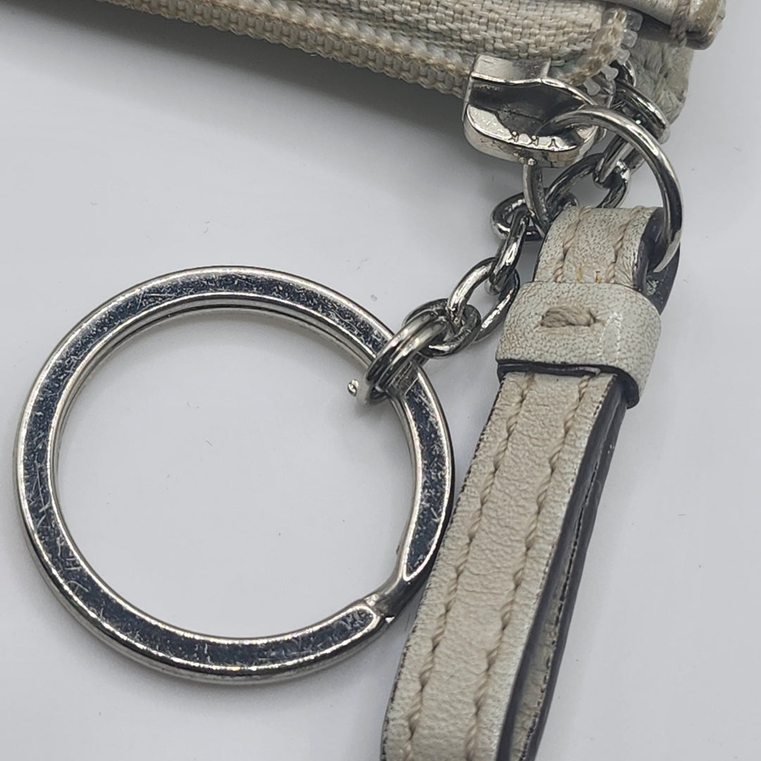 Coach Leather Est. 1941 White Chalk Leather Mini Skinny ID & Keychain Wallet